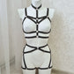 Odin - black female harness lingerie set