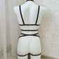 Odin - black female harness lingerie set