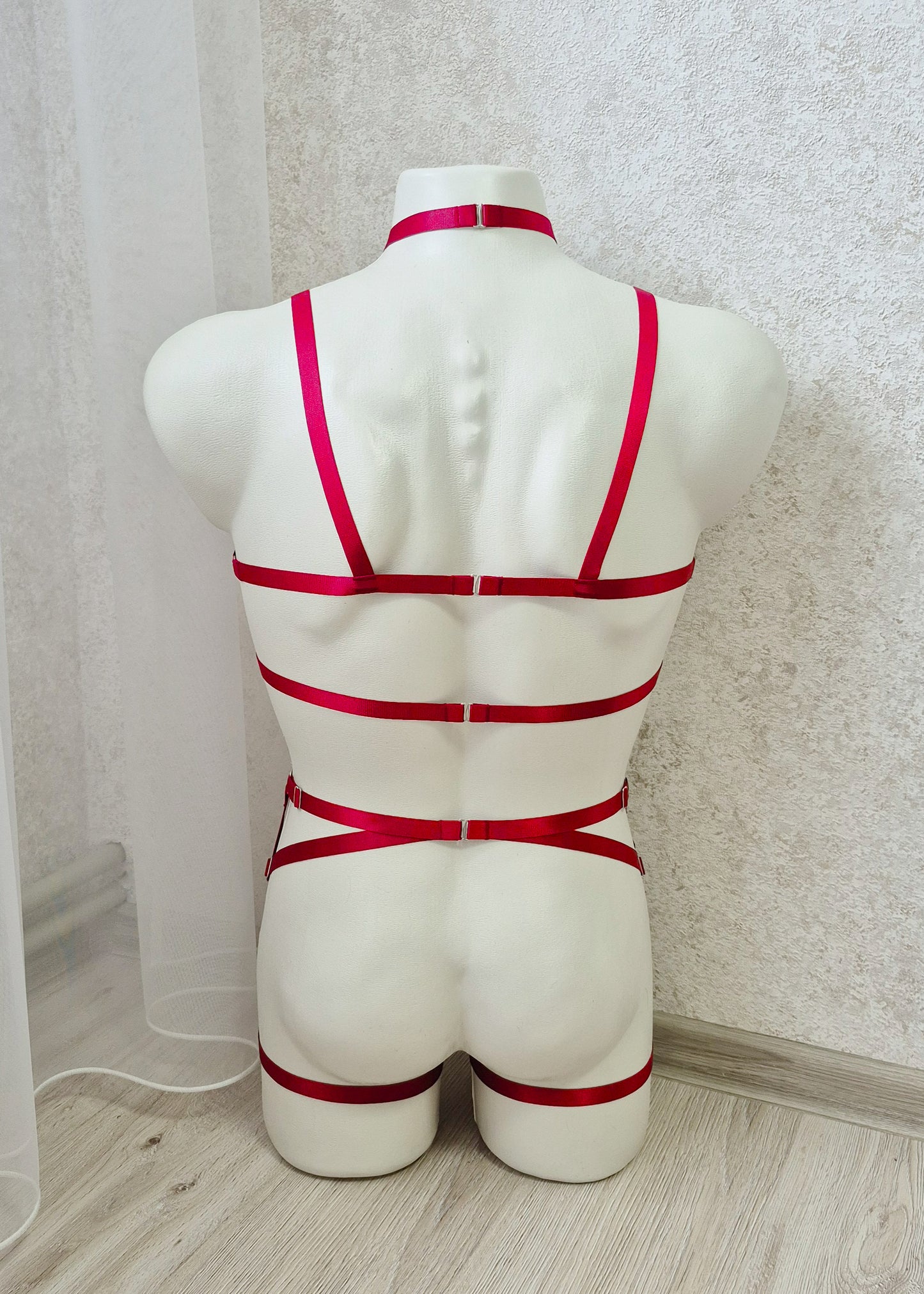 Odin men - red male harness set lingerie