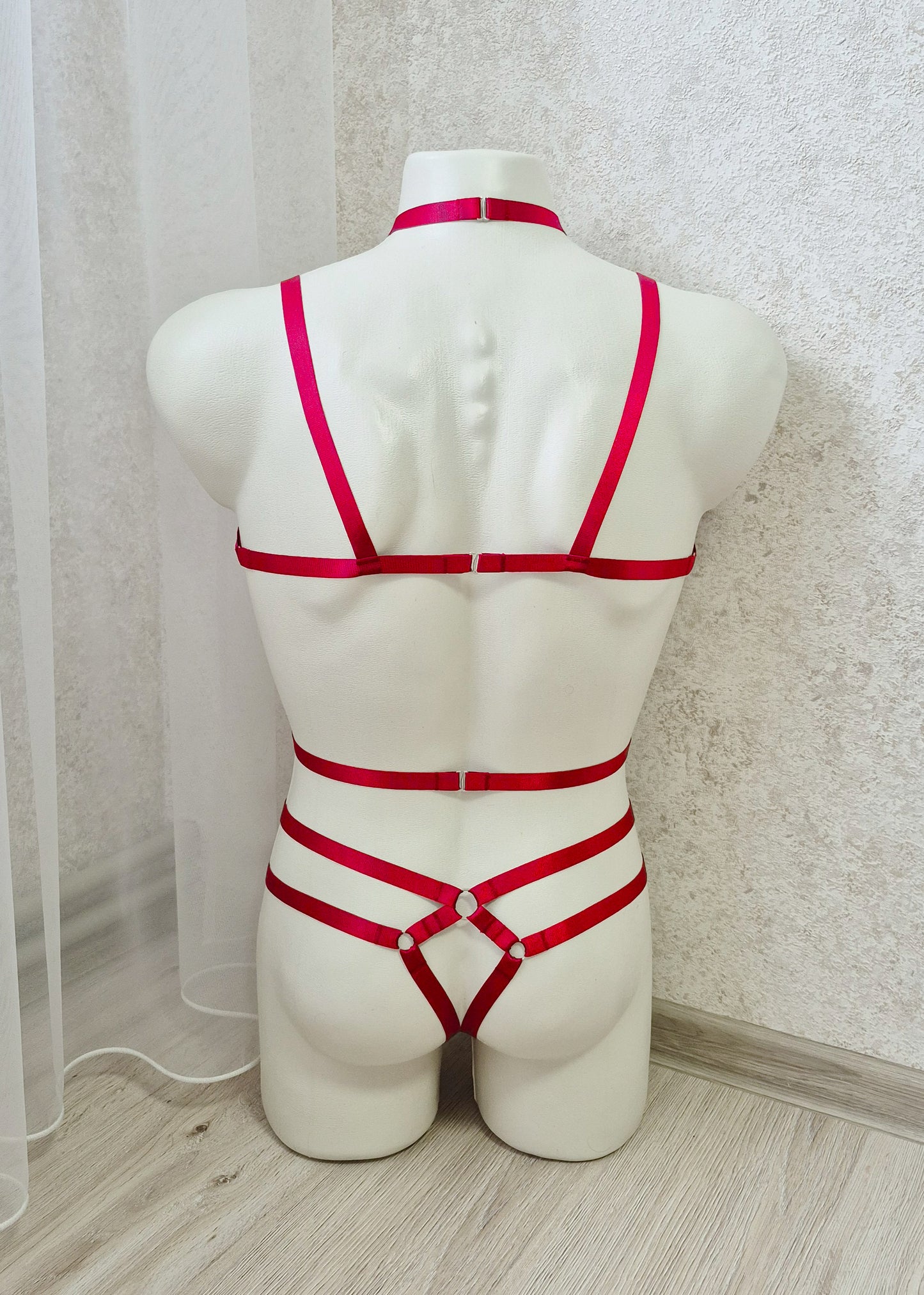 Tyr men - red valentines day lingerie harness outfit
