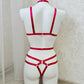 Tyr - red harness lingerie woman