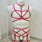 Vali men - red crotchless harness lingerie set