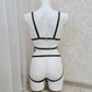 Dagur - black harness lingerie women