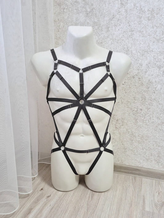 Dagur men - black full body harness lingerie
