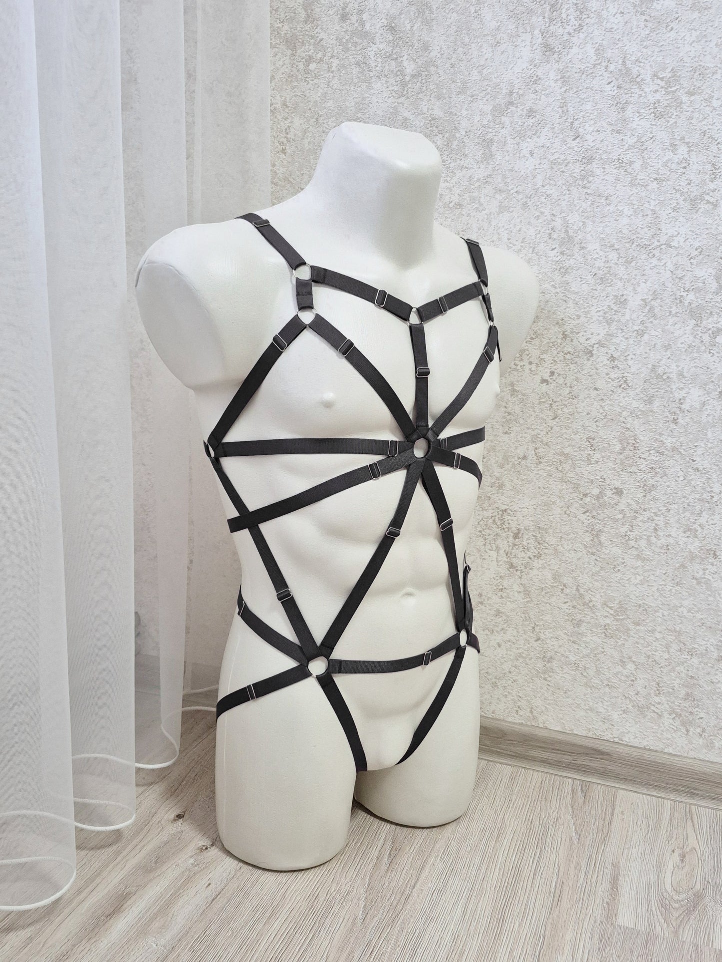 Dagur men - black full body harness lingerie