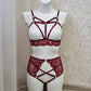 Freya - sheer burgundy lingerie set