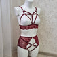 Freya - sheer burgundy lingerie set