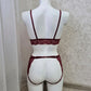 Freya - sheer burgundy lingerie set