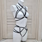 Saga II - black crotchless lingerie set harness