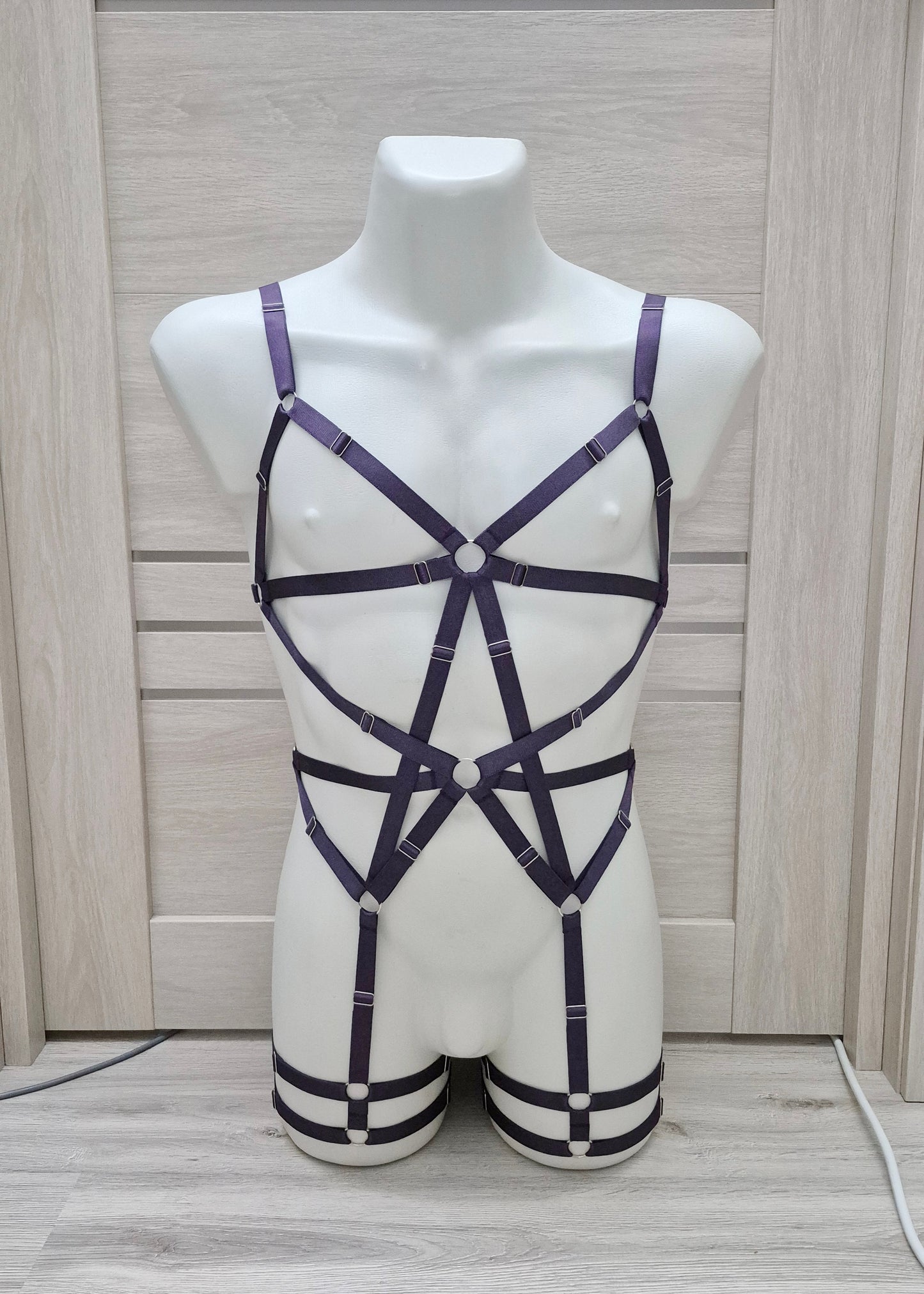 Hecate II men - open full body crotchless harness bodysuit