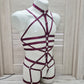 Scylla men - wine harness lingerie bodysuit