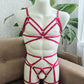 Fulla men - open crotchless harness sissy lingerie set