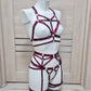 Chaos - burgundy harness lingerie set