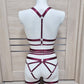 Chaos - burgundy harness lingerie set
