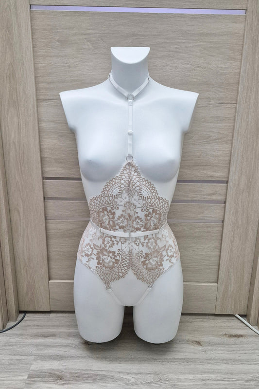 Calliope - honeymoon crotchless lace bodysuit