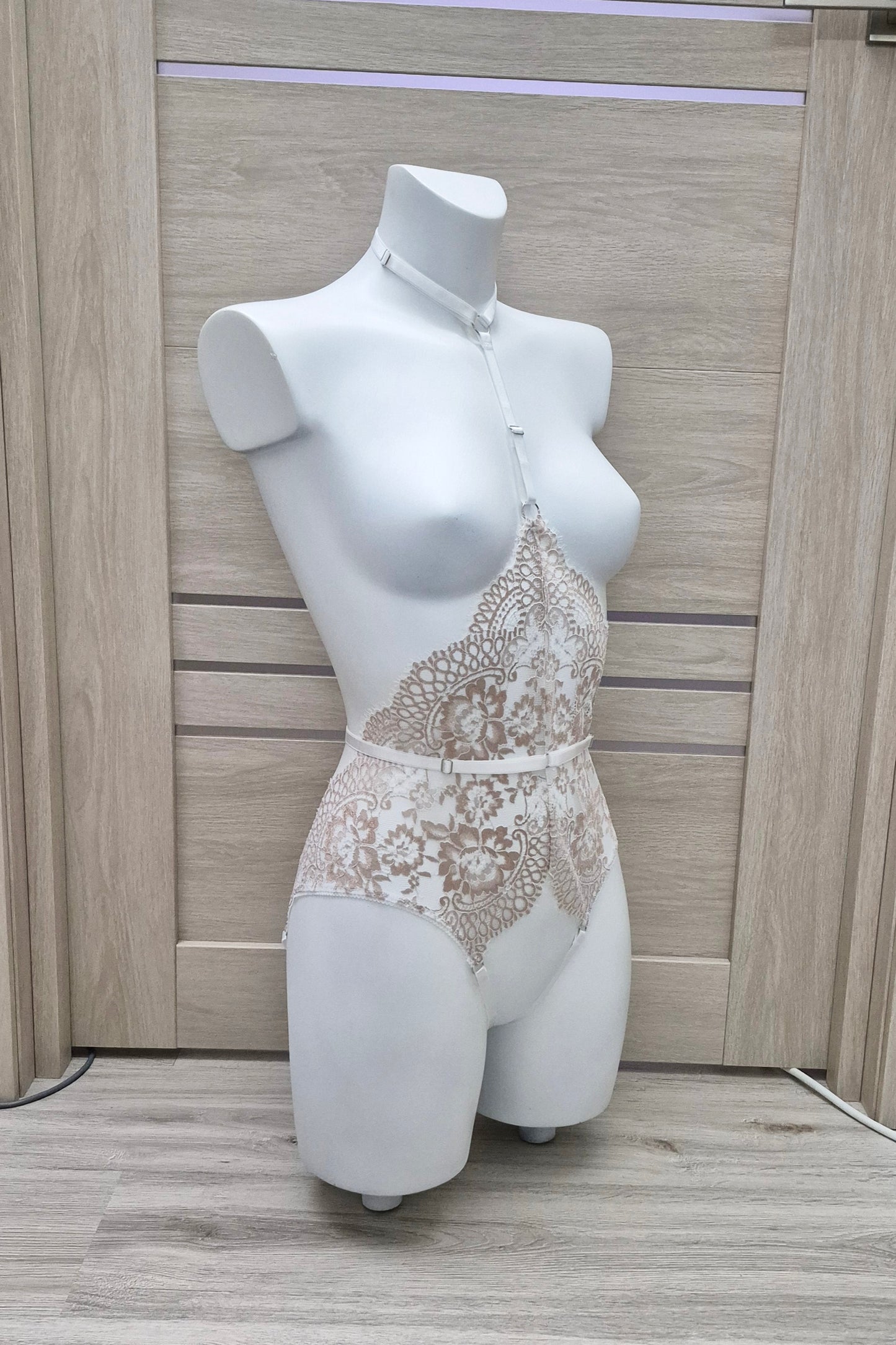 Calliope - honeymoon crotchless lace bodysuit