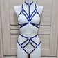 Nyx - blue open lingerie crotchless set