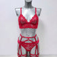 Buffy - red lace lingerie set female