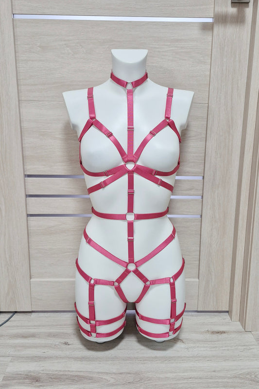 Siren - elastic body harness crotchless lingerie