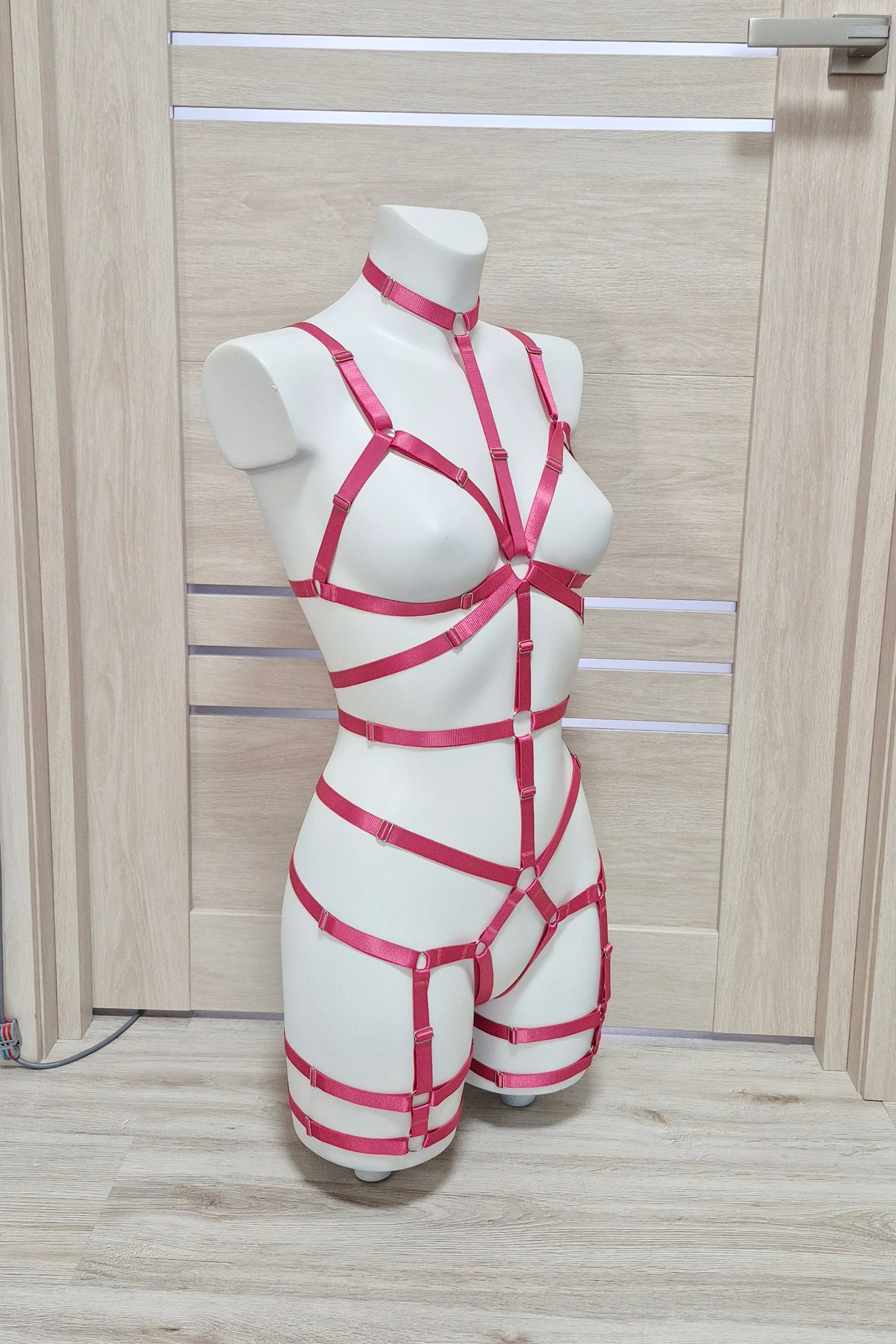Siren - elastic body harness crotchless lingerie