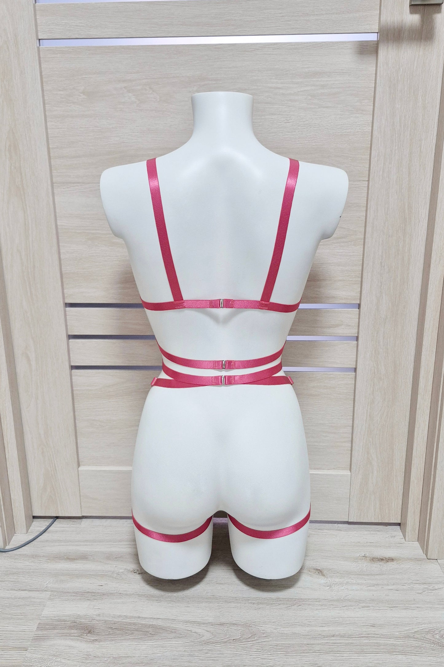 Shakti - pink harness lingerie bodysuit for women