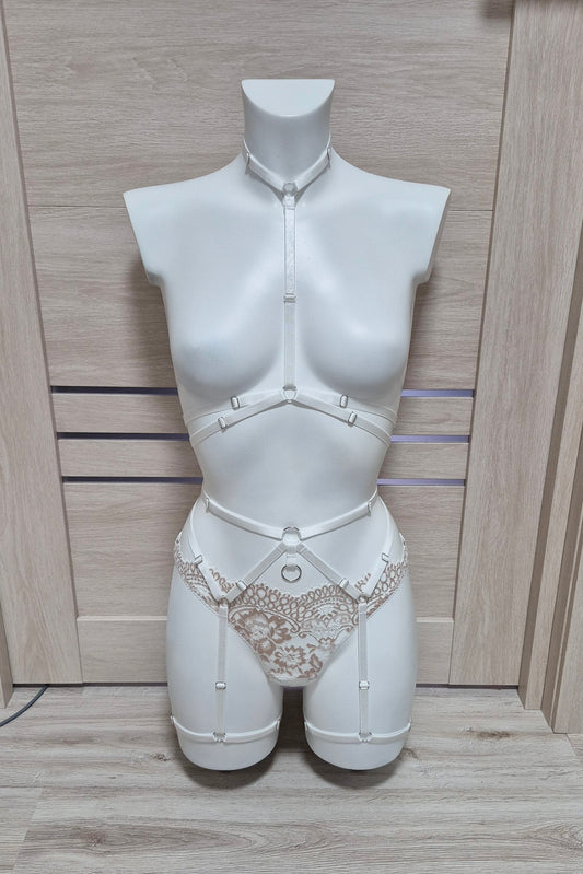 Kadlu - white lace see through lingerie set