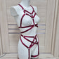 Sif - burgundy female harness lingerie set