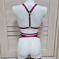 Sif - burgundy female harness lingerie set