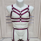 Zisa men - burgundy harness lingerie set festival wear