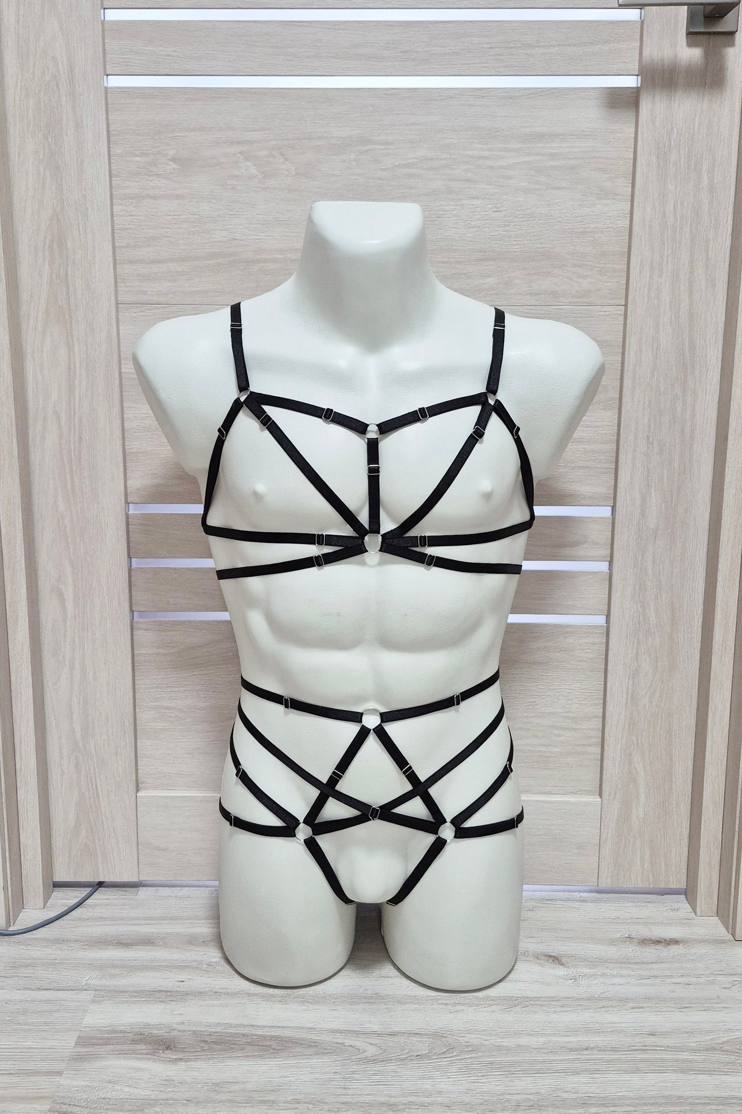 Kitana men - black sissy lingerie harness set male