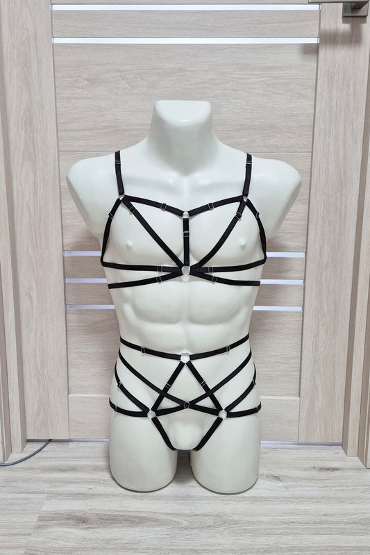 Kitana men - black sissy lingerie harness set male