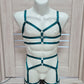 Zorya men - emerald green harness lingerie set