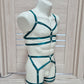 Zorya men - emerald green harness lingerie set
