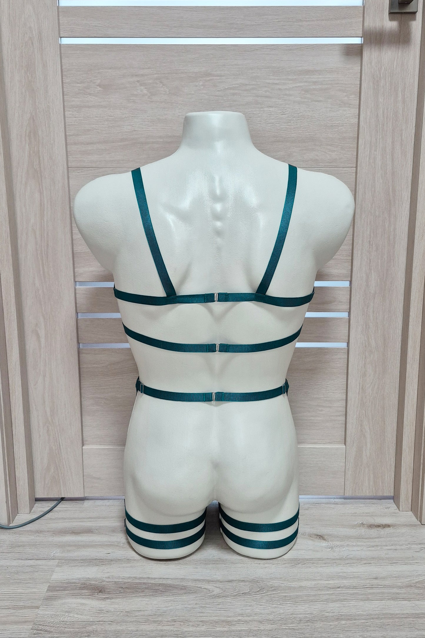 Zorya men - emerald green harness lingerie set