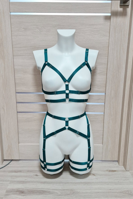 Zorya - green harness festival clothing for women