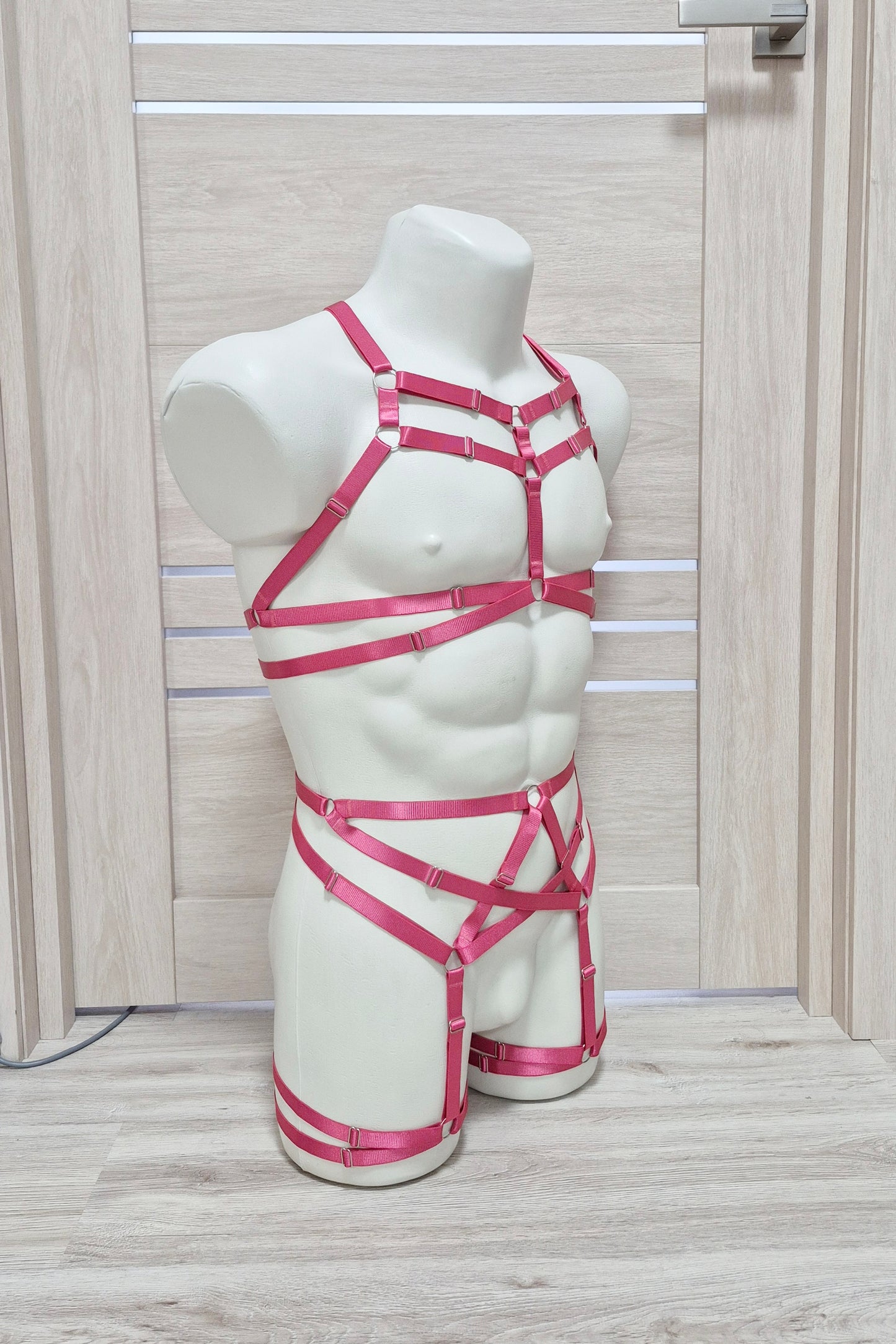 Sif men - pink male harness lingerie set