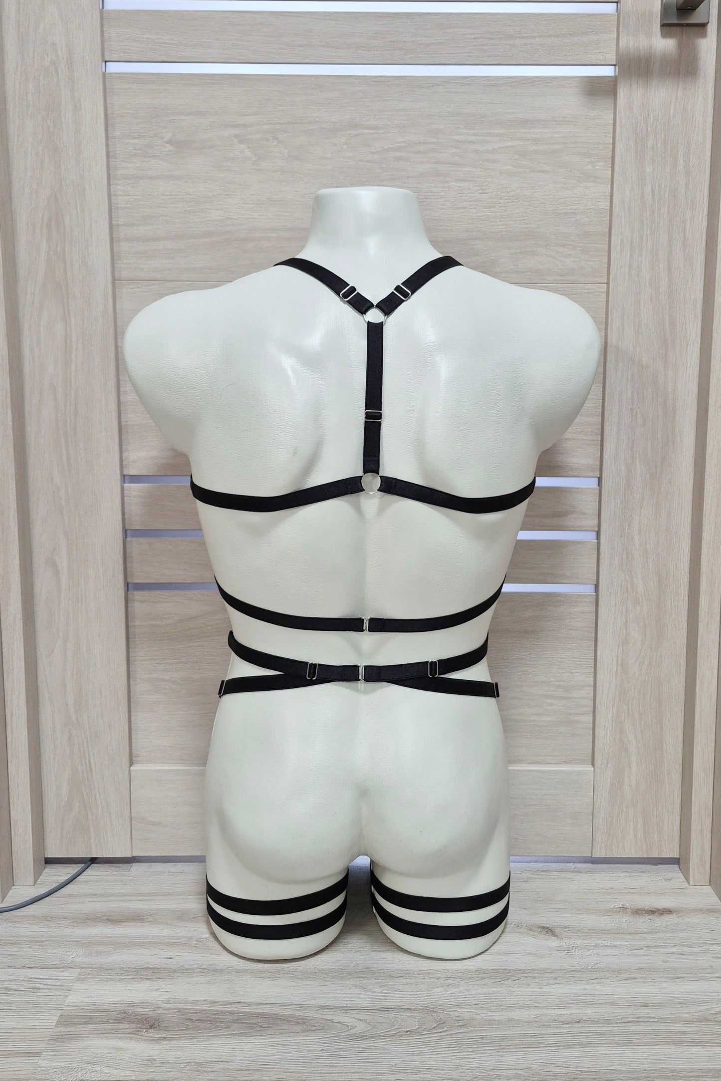 Sif men - black harness lingerie set with garter belt