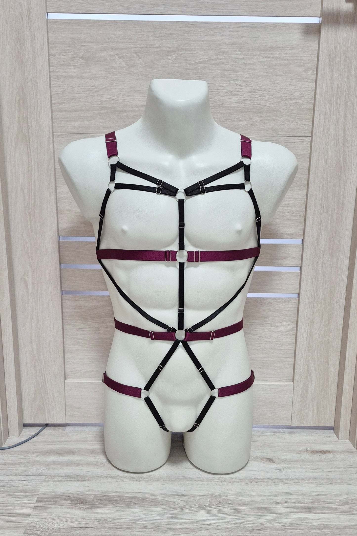 Latis men - wine bodysuit rave clothing