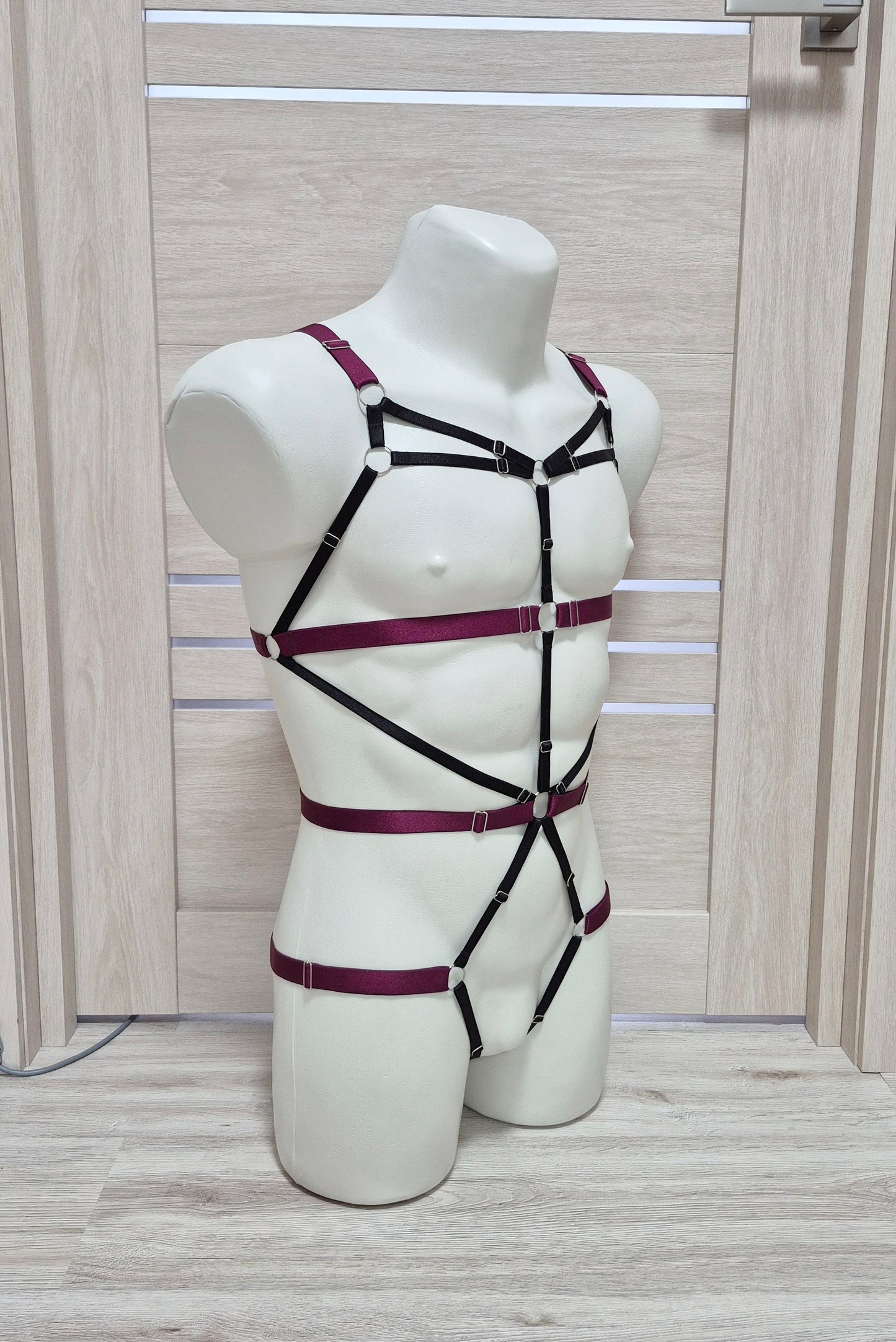Latis men - wine bodysuit rave clothing