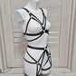 Hemera - black harness lingerie with leg garter belt