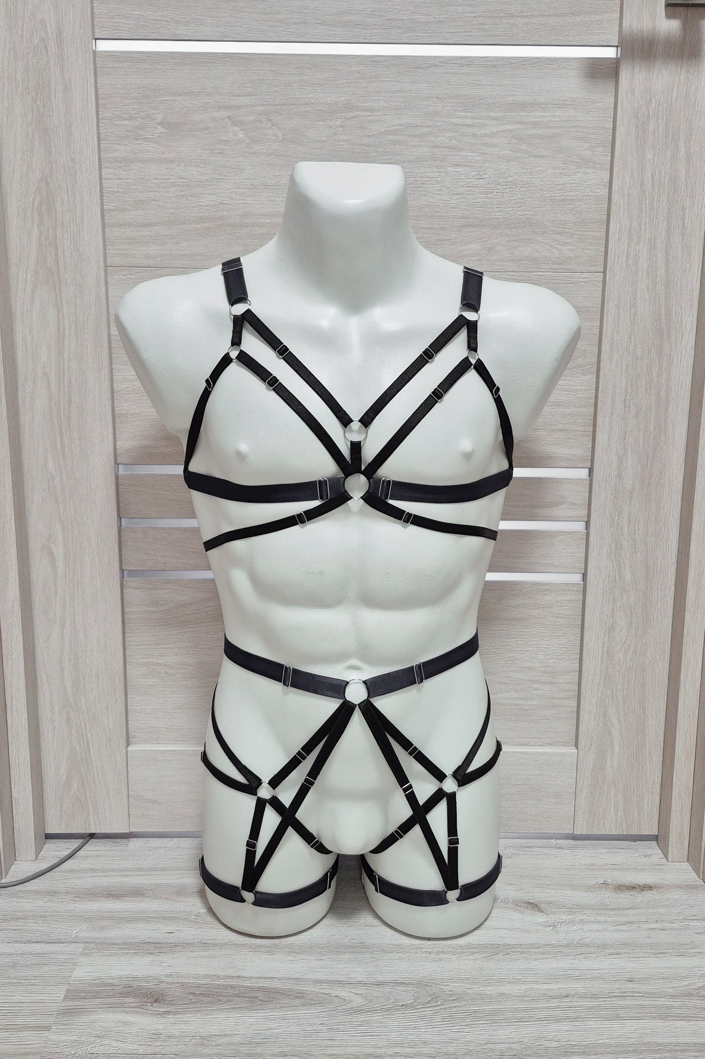 Hemera men - black harness lingerie set male