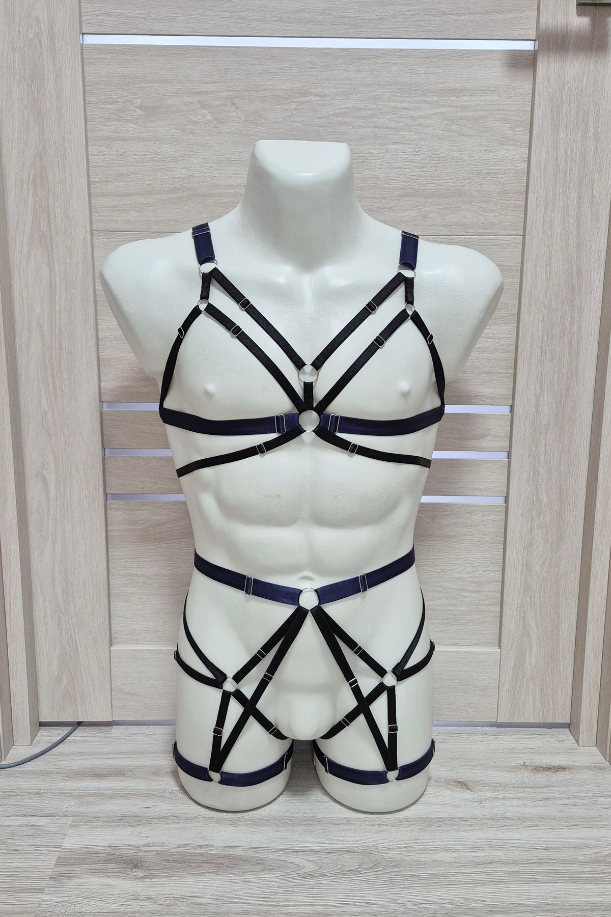 Hemera men - navy blue harness set with chest harness