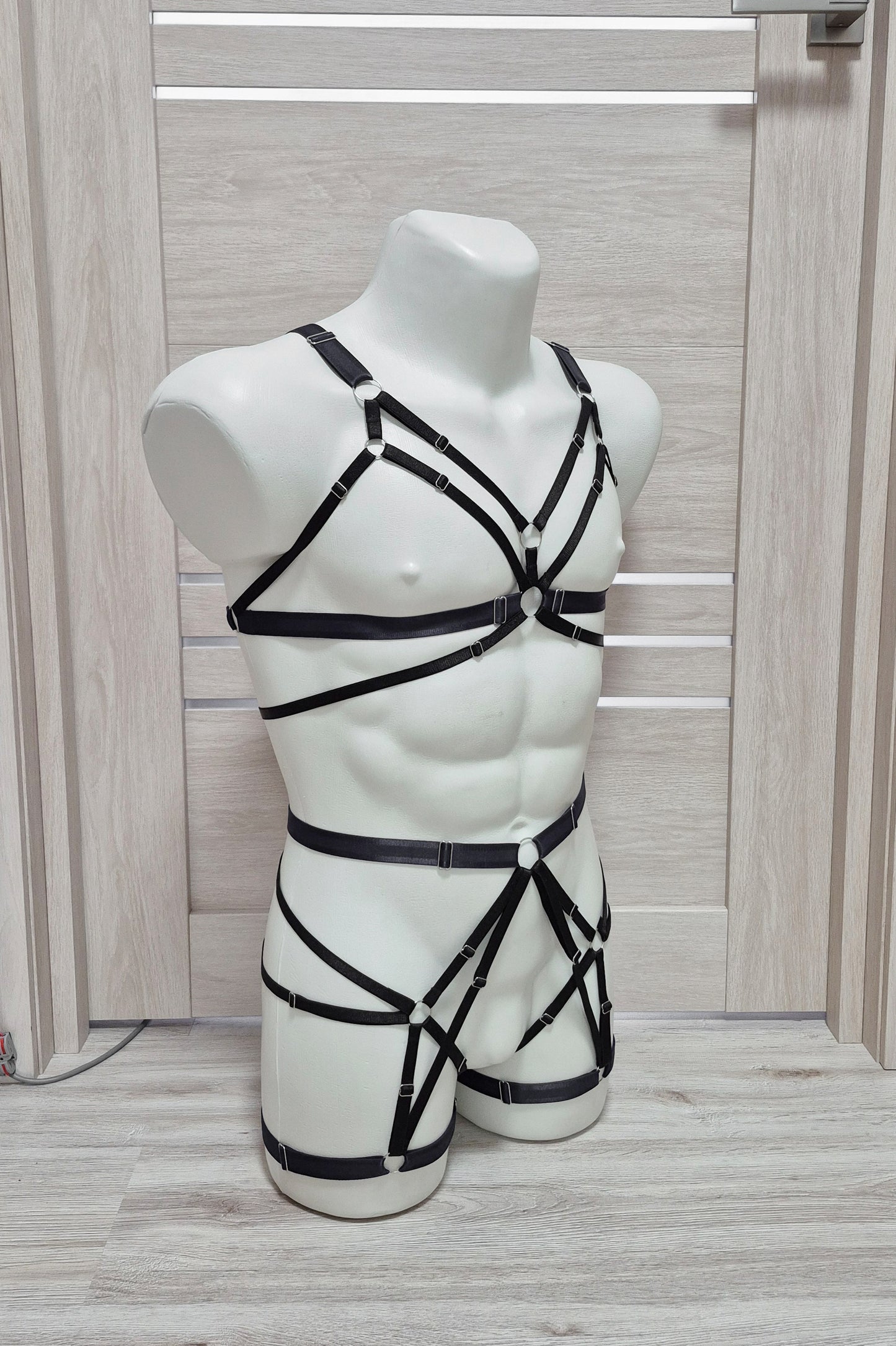 Hemera men - black harness lingerie set male