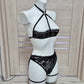 Laksmi - cupless bra and open crotch panties lace lingerie set