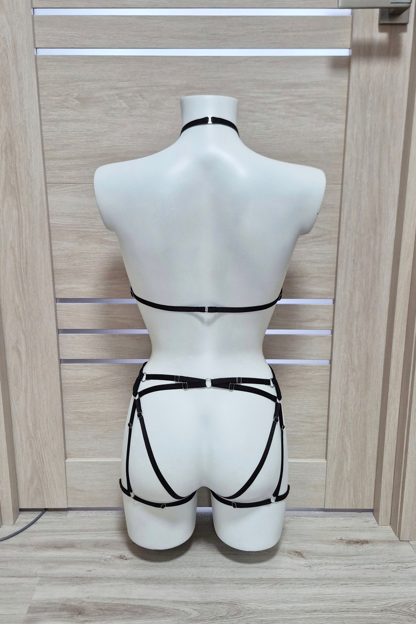 Laksmi - cupless bra and open crotch panties lace lingerie set
