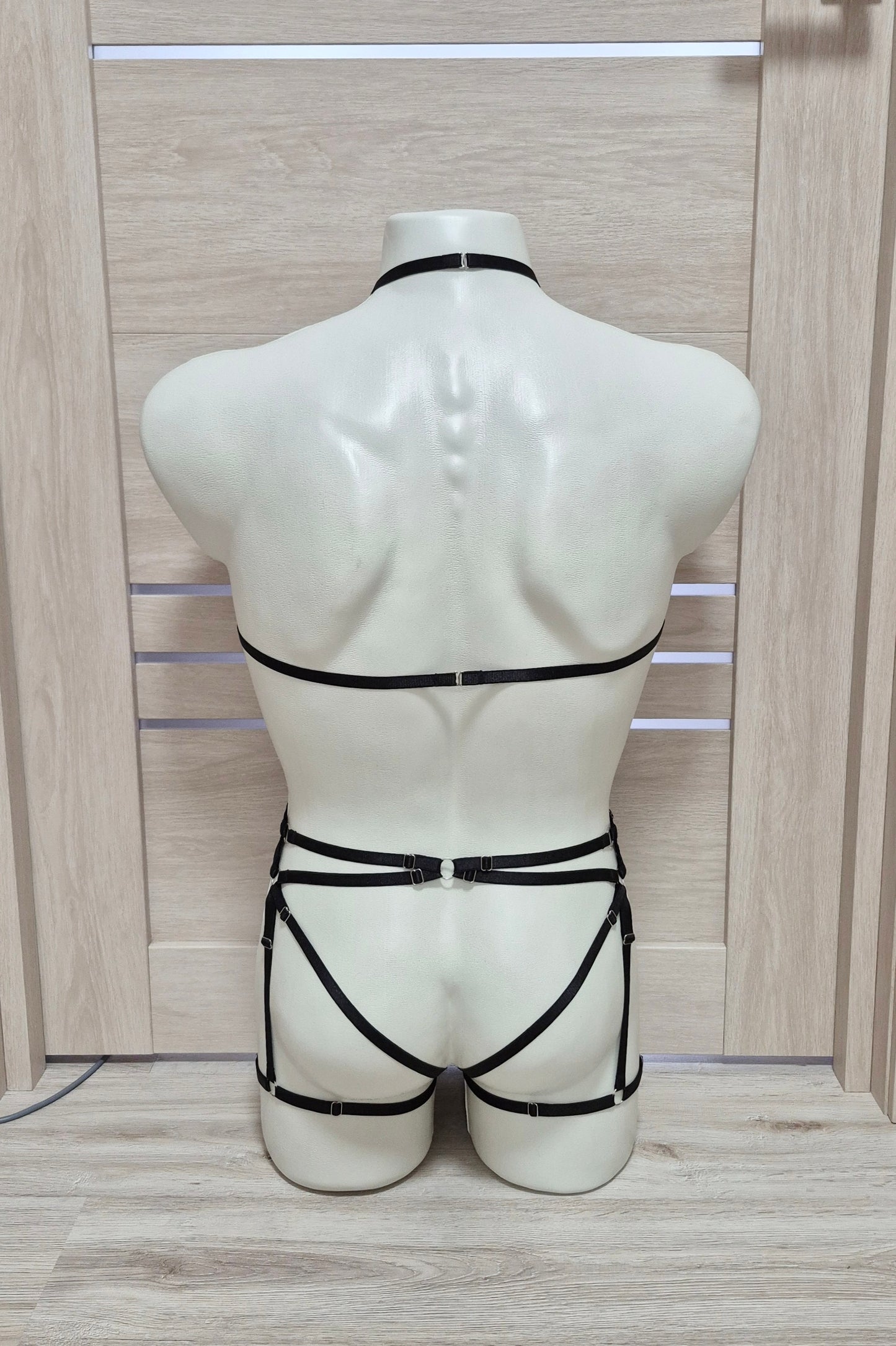 Laksmi men - black crotchless open back lingerie set