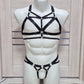 Chaos men - black chest harness and open panties set