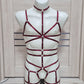 Siren II men - burgundy harness bodysuit