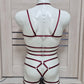 Siren II men - burgundy harness bodysuit
