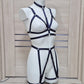Zhiva - navy blue harness lingerie set with leg garter belt